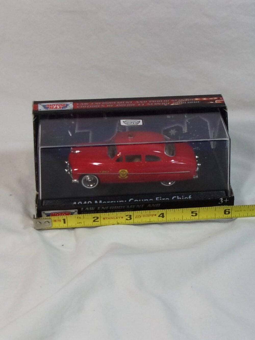 1949 MERCURY COUPE FIRE CHIEF CAR BY MOTOR MAX 1:43 SCALE MODEL NEW IN BOX
